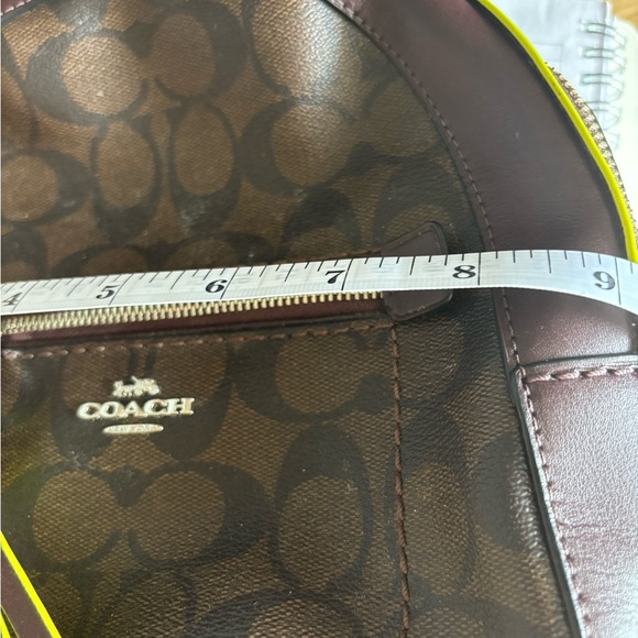 Coach Dark Brown and Neon Yellow Backpack - Picture 9 of 10